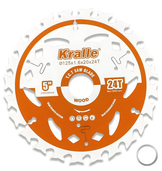 Kralle Multi-Purpose Circular Saw Blade for Cordless Saw Blade, 20mm Bore, Thin Kerf, Fine Finish, 18T/24T