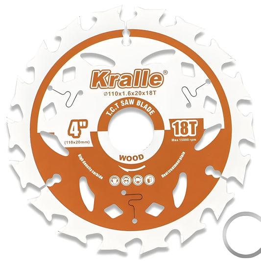 Kralle Multi-Purpose Circular Saw Blade for Cordless Saw Blade, 20mm Bore, Thin Kerf, Fine Finish, 18T/24T
