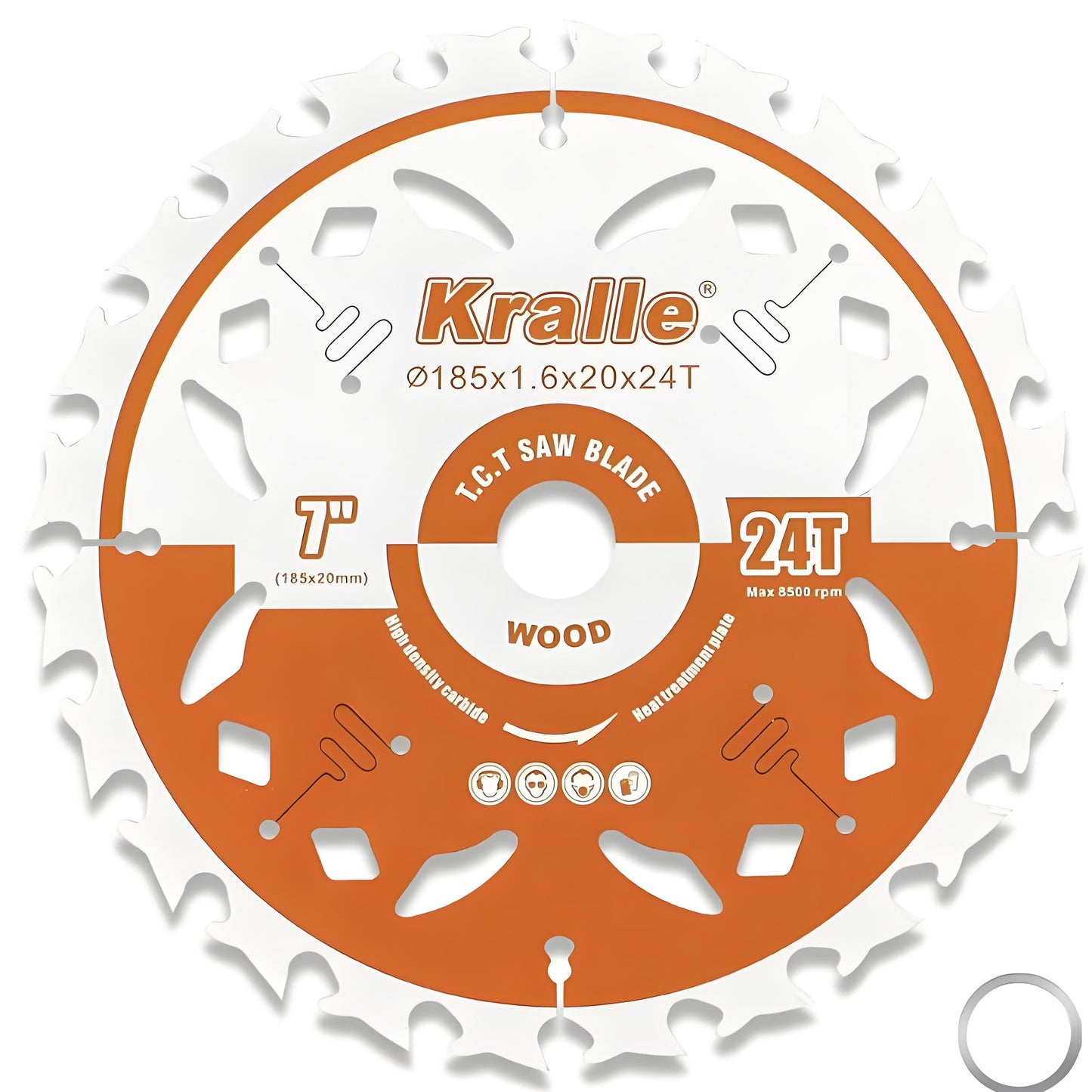 Kralle Multi-Purpose Circular Saw Blade for Cordless Saw Blade, 20mm Bore, Thin Kerf, Fine Finish, 18T/24T