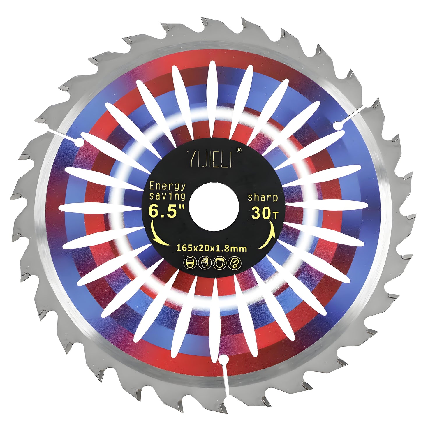 YIJIELI 165mm TCT Circular Saw Blade for Wood, Optimized for Cordless Saws - 20mm Bore, Thin Kerf, Fine Finish, 40T